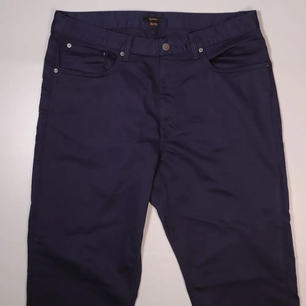 Quince Comfort Stretch Traveler 5-Pocket Pants Deep Navy Mens 35X30